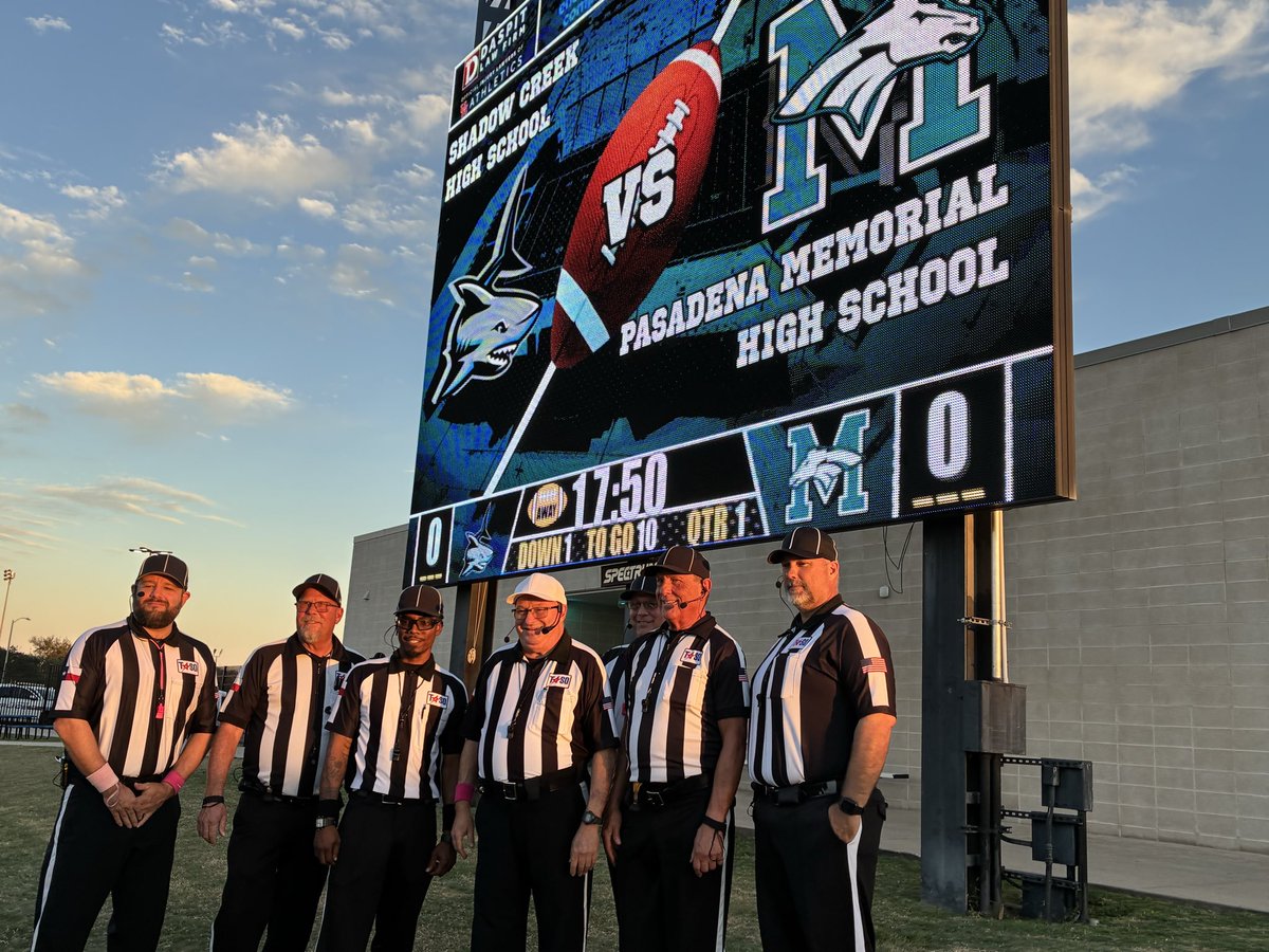 HaggertyAstin's tweet photo. @PMHSMavFootball taking the field under the lights! We appreciate our officials facilitating the game. #OurPasadenaISD https://t.co/YRPRcF6Ndz