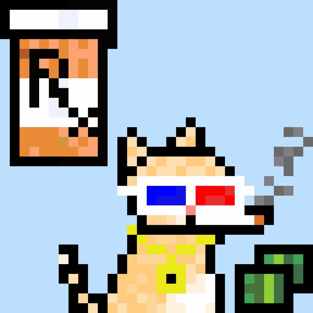 Shaq82080's tweet photo. 🎁PIXEL CATS ON DRUGS GIVEAWAY #1 OUT OF #5🎁

TO CELEBRATE 2.5 YEARS OF SOBRIETY I’M GIVING AWAY #PCD #428

I NEED TO MAKE SURE I GIVEAWAY ALL MY UNREALIZED GAINS OR BURN THEM! THAT WAY I DON’T MAKE ANY PROFIT ON THESE GOING FORWARD AND I LOSE MONEY!! PLUS YOU GUYS GET SOME CATS FOR FREE AND INCREASE YOUR PORTFOLIOS!!! THANKS!!  

TO ENTER:
- FOLLOW: (ME) @Shaq82080 @AaronFromX , @BrookeGanster , @MadYakK 
- LIKE & REPOST 
- COMMENT #SOBRIETY & DROP YOUR WALLET 

EVERYONE HAVE A GLORIOUS, AMAZING, AWESOME, FUN, SATURDAY!!  

GIVEAWAY WILL END IN 24 HOURS OR TOMORROW OCT 11 @ 11 AM EST.