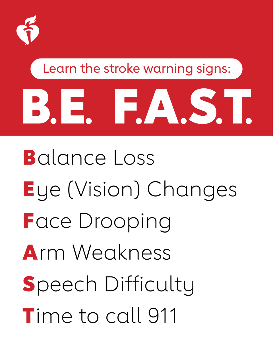 KidsHeartChall's tweet photo. Strokes happen suddenly. Knowing what to look for and acting quickly saves lives. When your child completes their challenge, they’ll be ready to B.E. F.A.S.T. 

Learn the B.E. F.A.S.T. signs and if you see any of them, call 911 right away. https://t.co/AJYMXTAIis