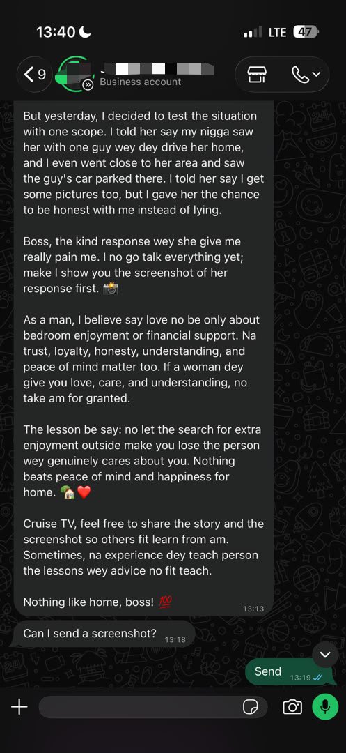 Comioflife's tweet photo. A young guy share how he caught his girlfriend cheating please read to last screenshot. https://t.co/LTCEf2zdBZ