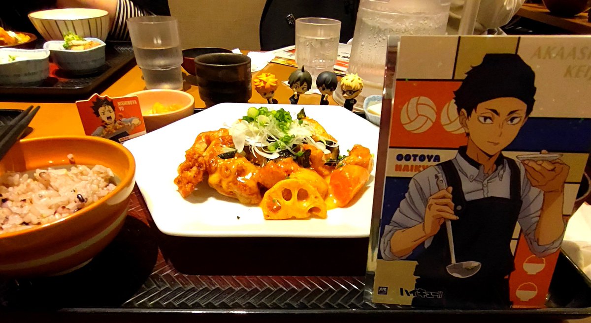 naruto_151's tweet photo. ライブの前に大戸屋✕ハイキュー
ポストカードは赤葦でしたー。 https://t.co/zWYsZyjzy0