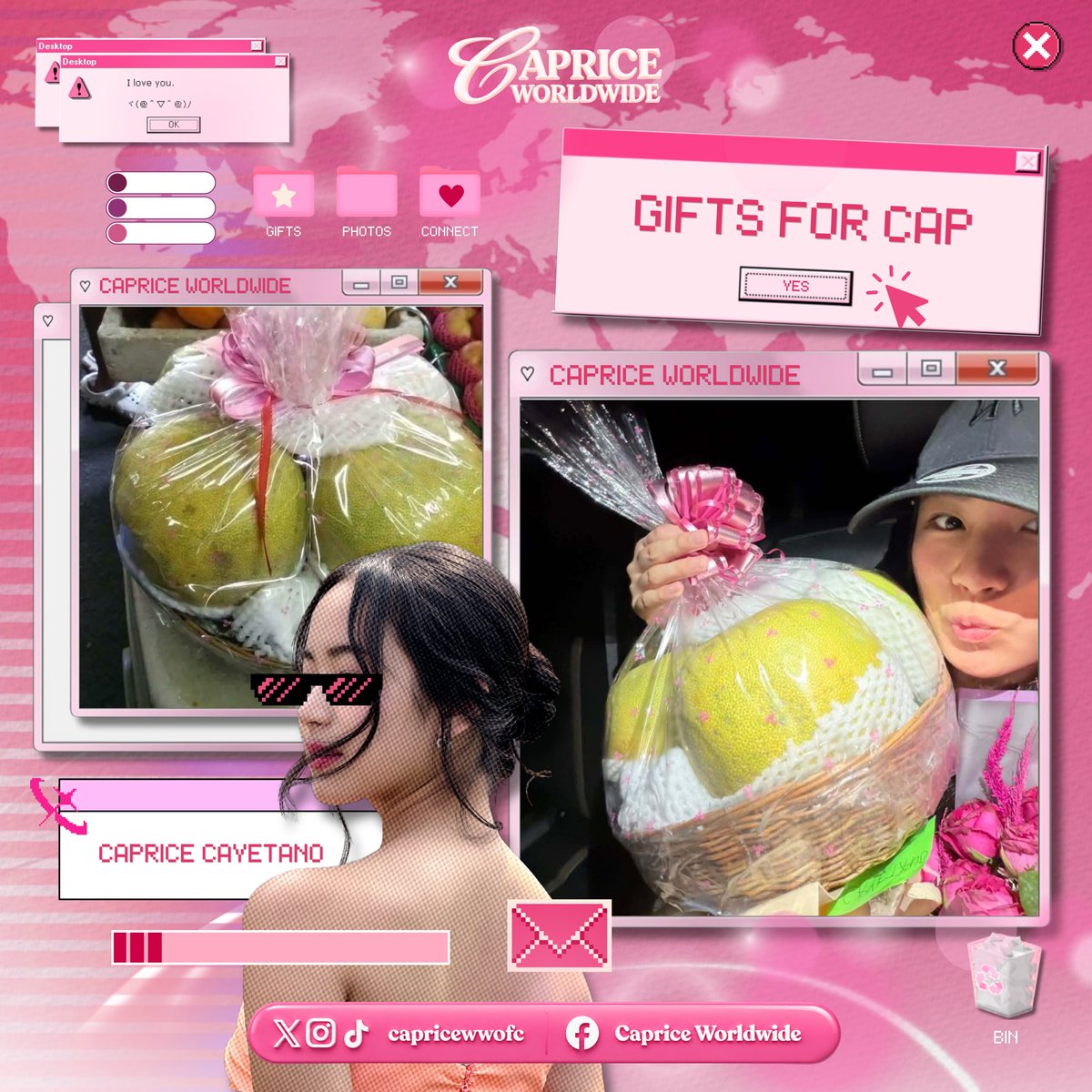 capricewwofc's tweet photo. A little gift for Caprice. ✨ We hope you love the flowers and enjoy the fresh fruits, Cap! 
Congratulations again on your new family kalmellow. 🍑 We’re always rooting for you and celebrating every win with you. We love you, Cap! 🩷

#CapriceCayetano #Kalmellow https://t.co/w5n4eIKk81