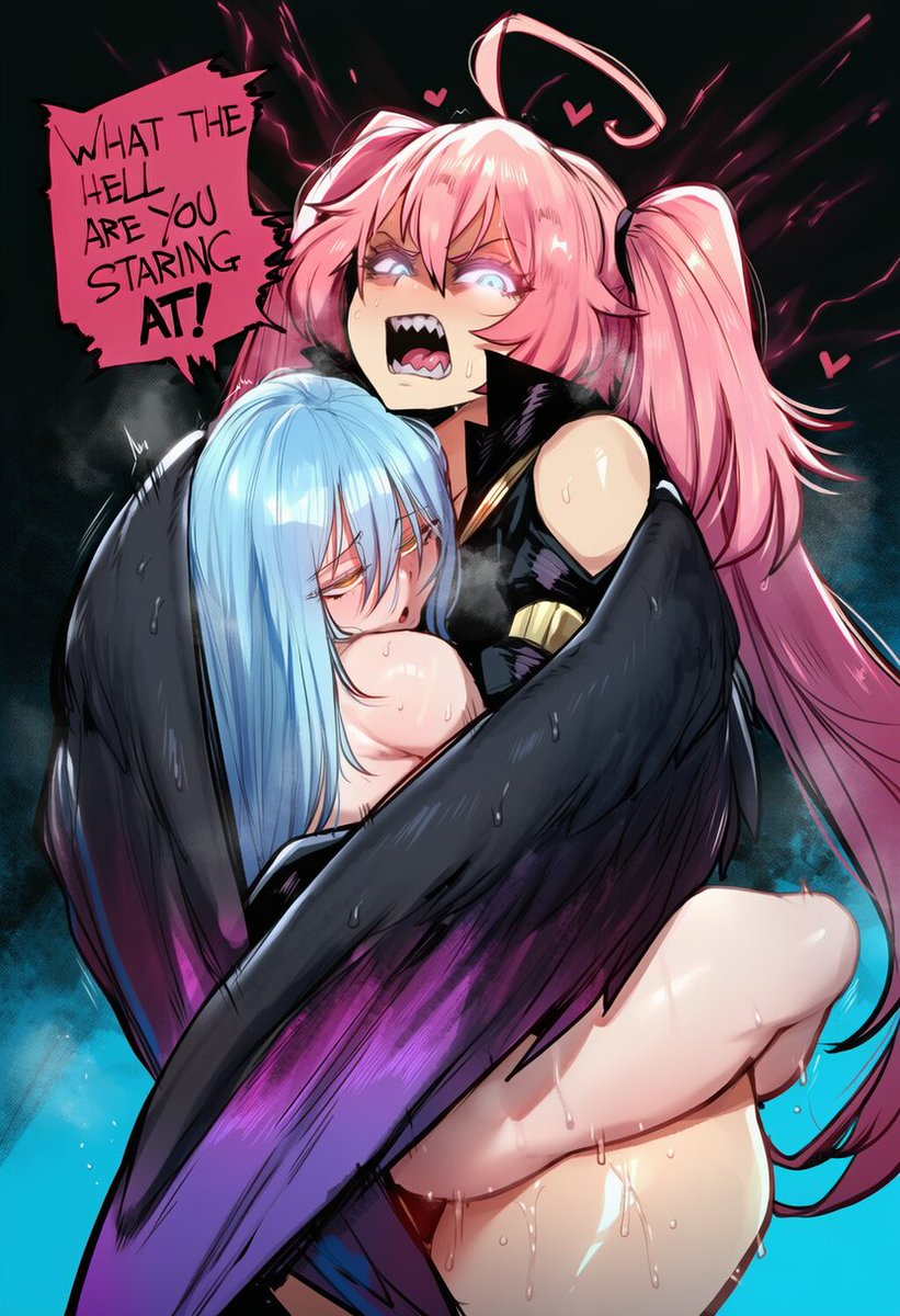 CritGifter's tweet photo. Milim doesn't appreciate everyone keeping Rimuru away from her 

Little does she know, they were just trying to protect him ~ 💧

P*treon Request https://t.co/3EMM91Vm9a