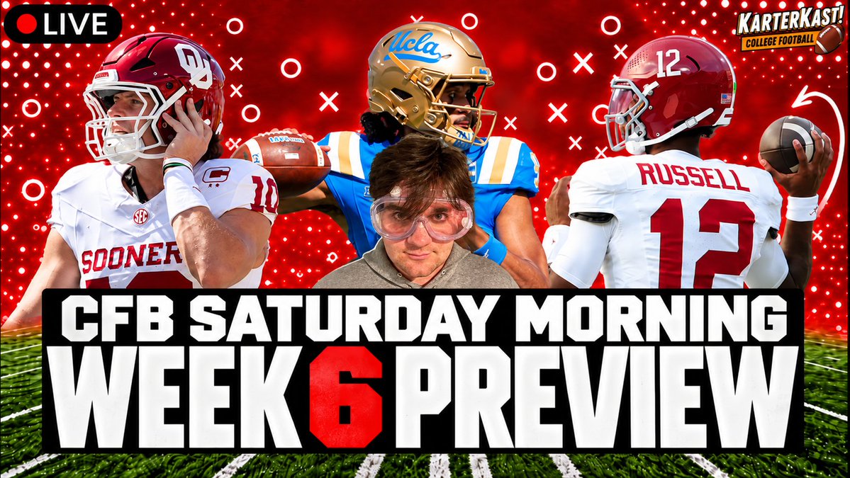 KarterKast's tweet photo. Dylan will be live at 11:30 AM previewing today's college football action! Stop by, ask questions, and get ready for a big day of college football! https://t.co/eu2zE25kGY