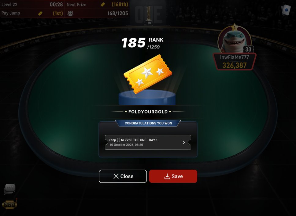 FOLDYOURGOLD25's tweet photo. First freeroll, first ticket! TO THE ONE!!

@CoinPoker_OFF https://t.co/el9fg65ZZ7