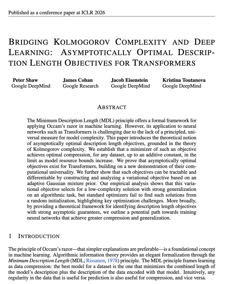 Akshxy_05's tweet photo. interesting detail in this DeepMind paper: in their setup the model never has to get bigger as tasks get harder. only the instructions get longer. pairs well with GEPA. makes me wonder how small a model can be if it's just good at following instructions https://t.co/UnylhLBZVQ