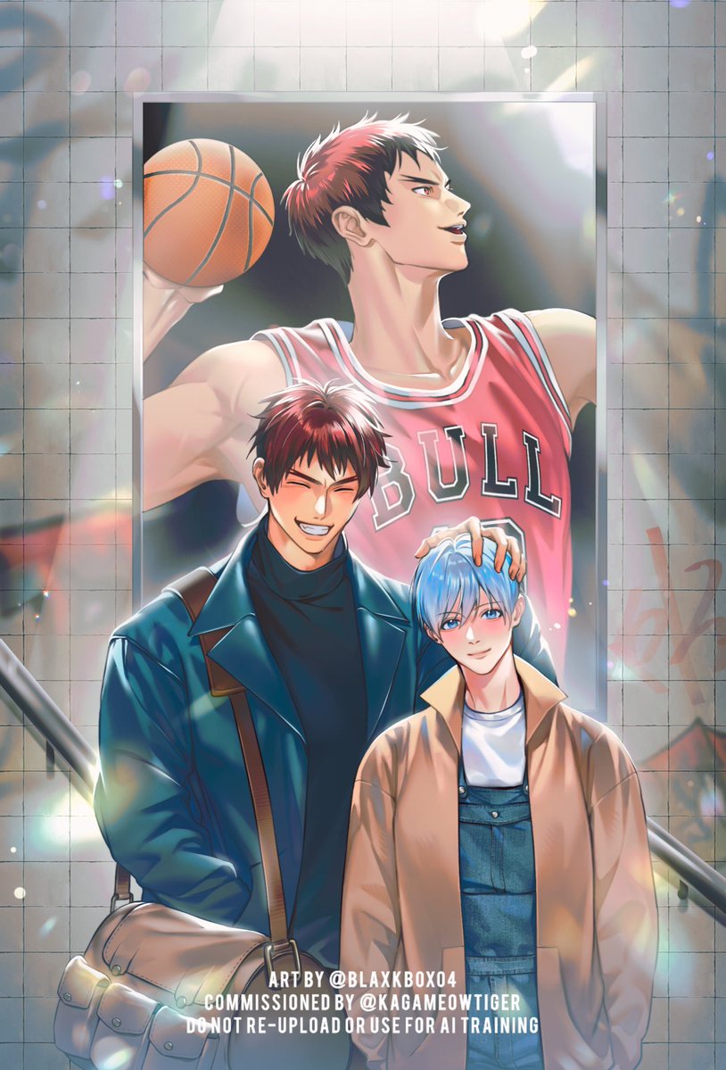 kagameowtiger's tweet photo. 𝗛𝗔𝗣𝗣𝗬 𝗞𝗔𝗚𝗔𝗞𝗨𝗥𝗢 𝗗𝗔𝗬 ⋆˙⟡
#火黒の日 #火黒の日2026

สุขสันต์วันไฟดำค่ะ! ไปคอมมิชสานฝันตัวเองจากคุณจอม (@blaxkbox04) มา ฉลองในธีม post-last game และชุดเที่ยวนิวยอร์กค่ะ นักบาสคางามิพาเงาสุดที่รักมาถ่ายรูปด้วย ♡︎ https://t.co/2Ucu4q6Ygb