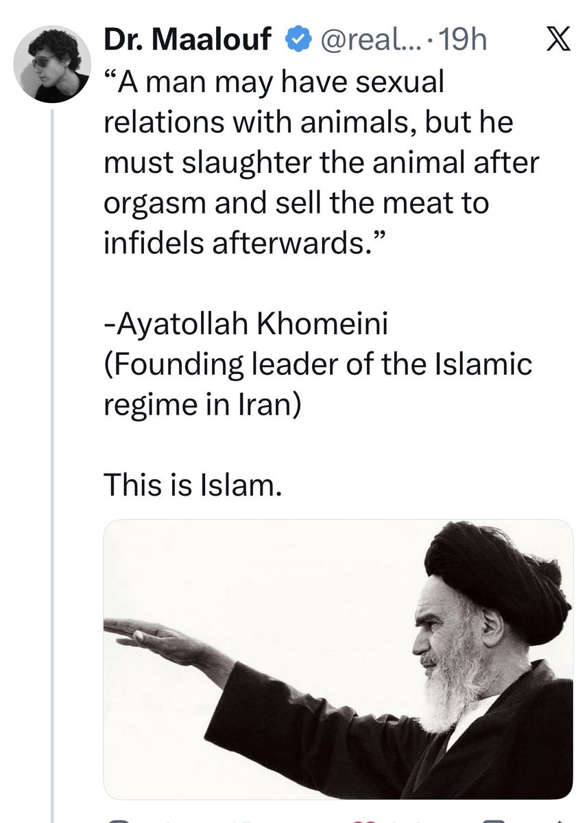 Debi19587135's tweet photo. @realMaalouf I hate scum muslims because of how they treat children, women, and animals. Oh, and they’re taught it’s OK to lie. https://t.co/XlwcE3rADb