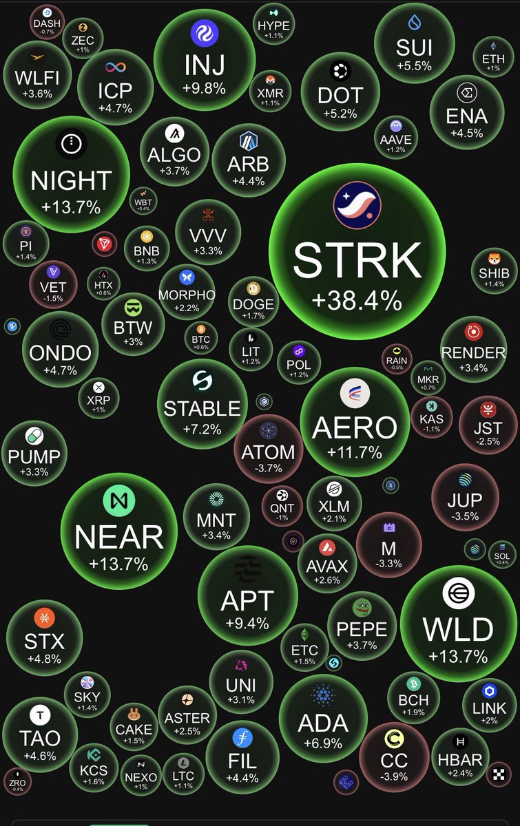 CryptoWendyO's tweet photo. Top gainers of the day 

$NIGHT and $NEAR 

HIGHER https://t.co/D4rFFf66mP