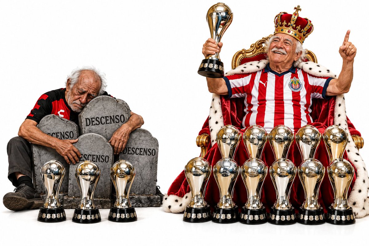 SastreMx's tweet photo. Y recuerden amigos, hay gente que nació, creció, se casó, tuvo hijos, nietos y fallecieron sin ver campeón al Atlas.

No se comparen nunca con el nunca descendido, único tetracampeón y 12 veces campeón del fútbol mexicano. https://t.co/WfHcZpr34n