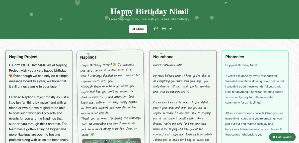 NaplingProject's tweet photo. 【 Happy Birthday Nimi 2026 】

From Naplings to you, we wish you a beautiful birthday 💚
Thank you to the many Naplings that participated in the message board!
Recocard link below 👇️ 

#nimagery #niminightmare https://t.co/vBvQhwhiPQ