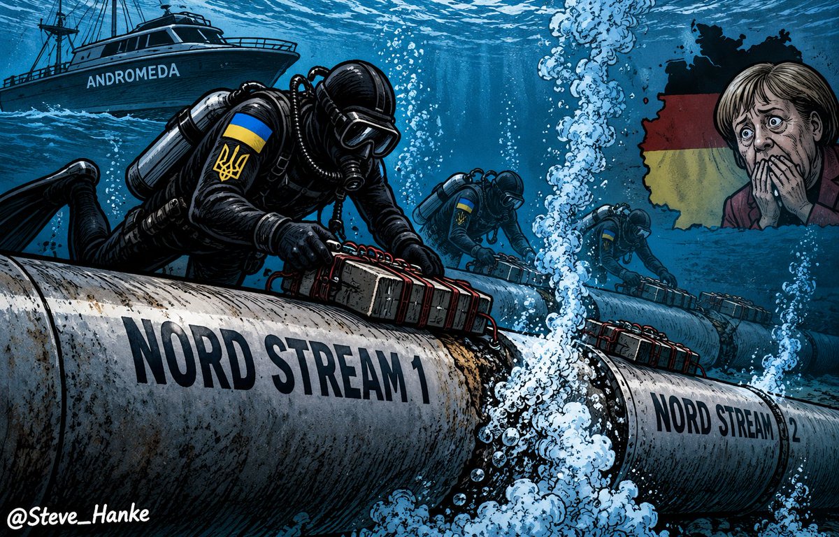 steve_hanke's tweet photo. German prosecutors identify former Ukrainian Special Forces soldier Serhii Kuznetsov as the one who led the 2022 Nord Stream sabotage crew.

Ukraine destroyed Germany's lifeline of cheap gas.

Now, Germany is financing Ukraine's war on Russia.

WELCOME TO THE WACKY WORLD WE LIVE IN.