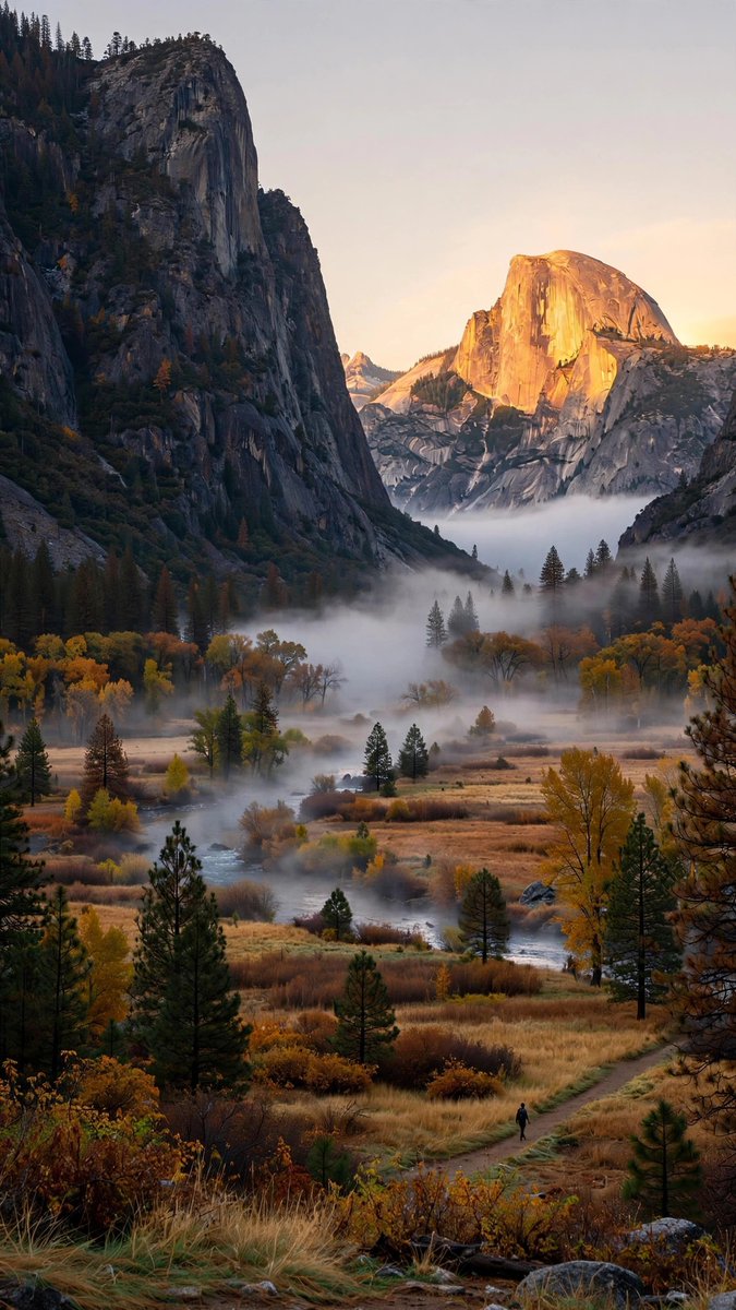 Natureframe_5's tweet photo. 朝日に染まる谷に、今日も静かに一日が始まる。
📍 Yosemite Valley, USA 🇺🇸 https://t.co/Zv9U5L9CQK