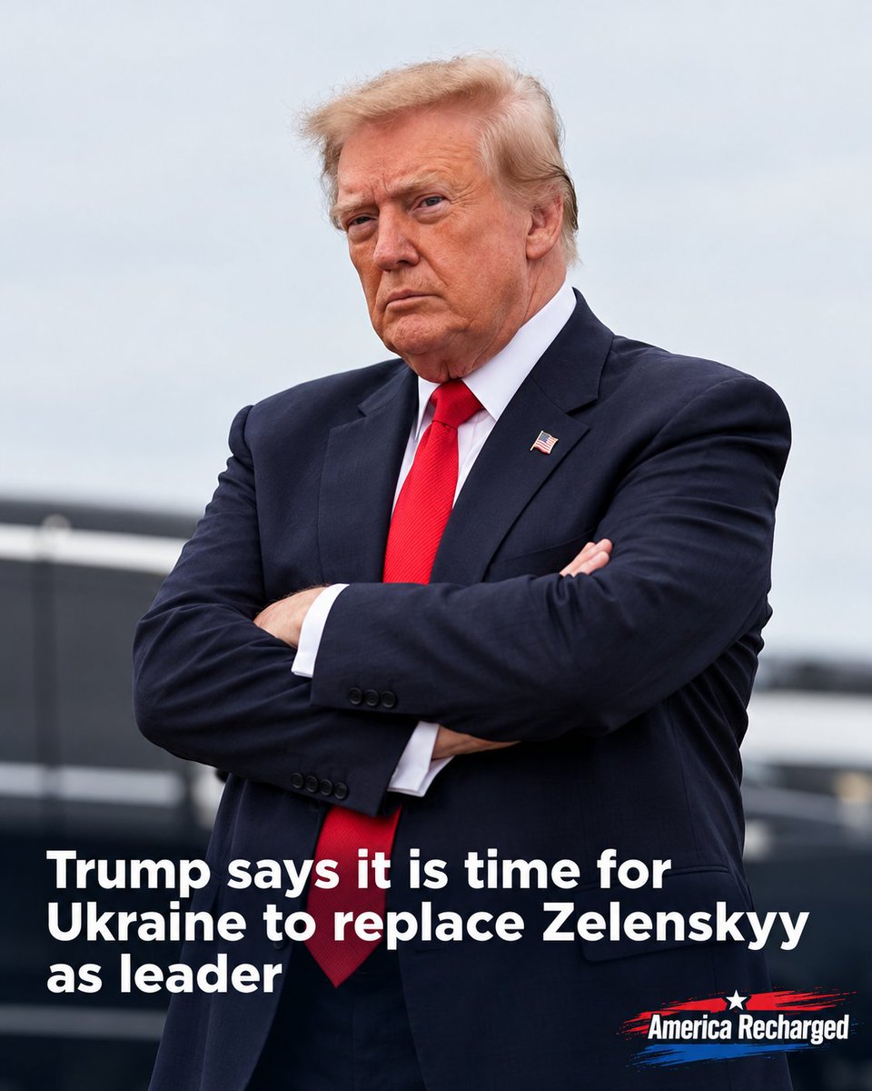 AmericaRecharge's tweet photo. 🇺🇲 Trump says it’s time for Ukraine to replace Zelenskyy as leader. 🇺🇦

 Do you agree?

A) Yes 🟢 
B) No 🔴 https://t.co/JVUrbskIPW