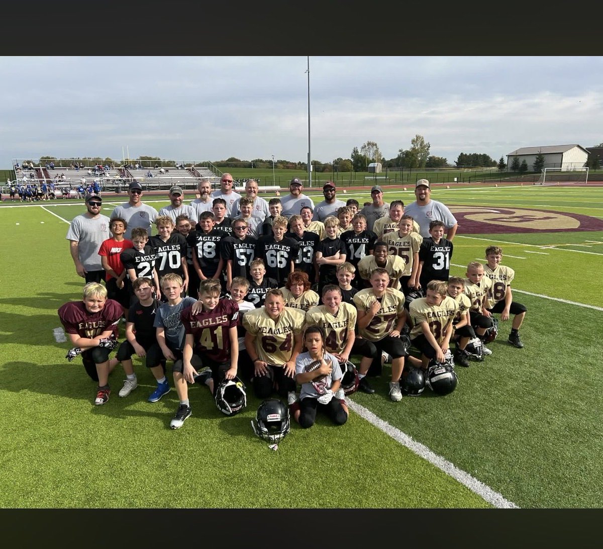CCE_Football's tweet photo. Our 3rd and 4th graders ended their season today getting to play on the high school field! Proud of these future Eagles!! #EMAE https://t.co/6DBOnefe5s