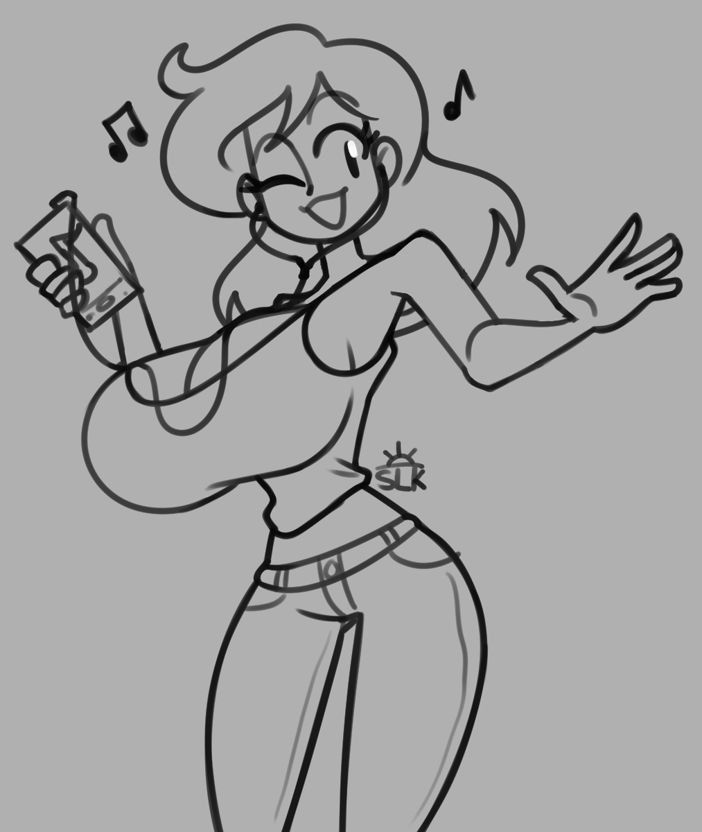 SLKnight_'s tweet photo. Quick doot of Joanna listening to some tunes. https://t.co/fB7OBR3Yox