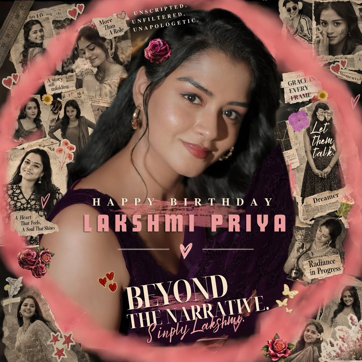 Ramyatamil211's tweet photo. Happy Birthday The Warrior #Lakshmipriya👑🎂❤️
"HOLD THE VISION AND TRUST THE PROCESS"...May the Universe will celebrate u, bless u and guide u towards the happiness and success...Stay blessed and healthy...Sending lots of love to you 💕💕
#HBDLakshmipriya✨
#Biggbosstamil10 https://t.co/QDIwLy1tzk