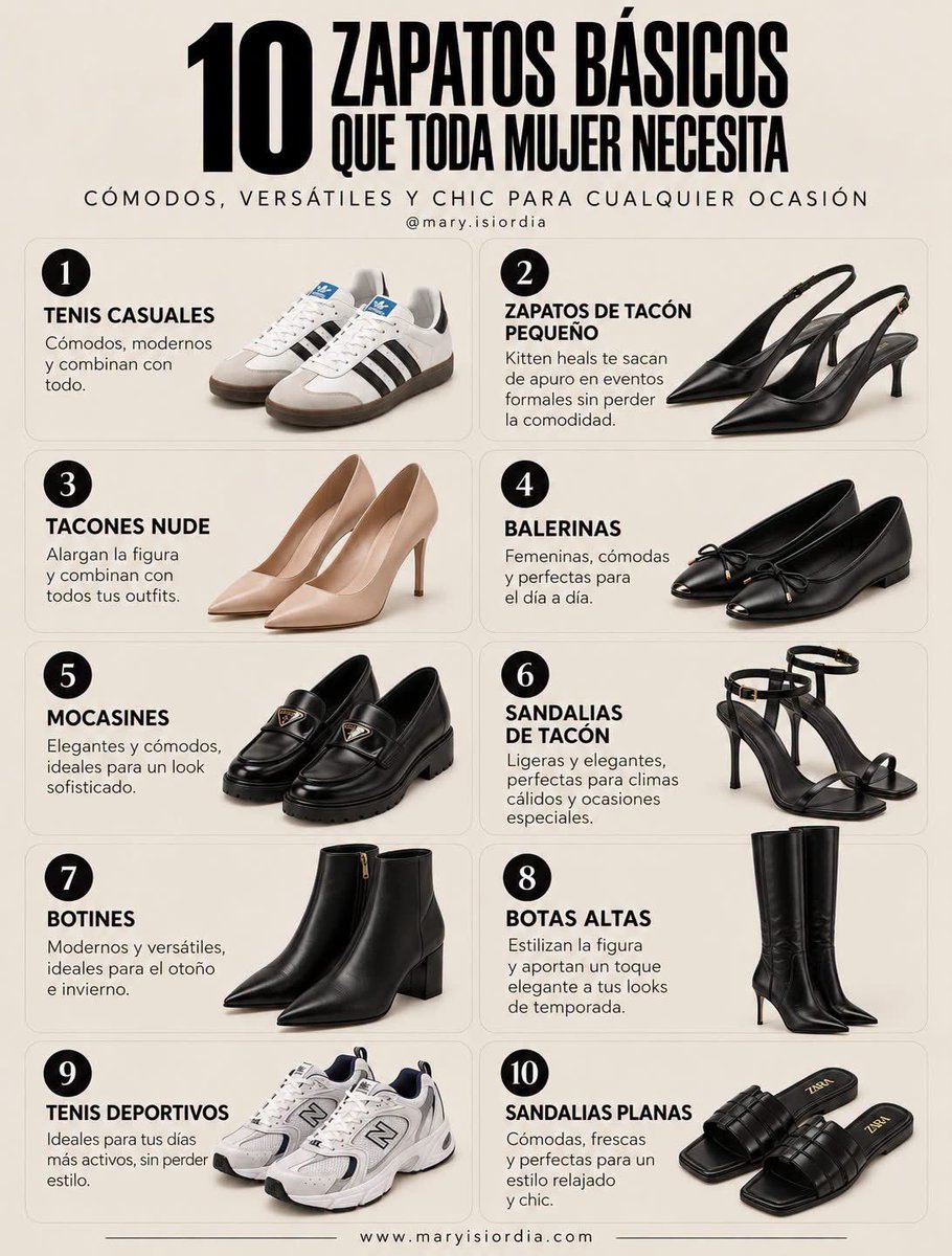 VERO_MIER's tweet photo. 10 zapatos básicos que necesitas en tu clóset 😜🫶 https://t.co/fWh1BSaguJ