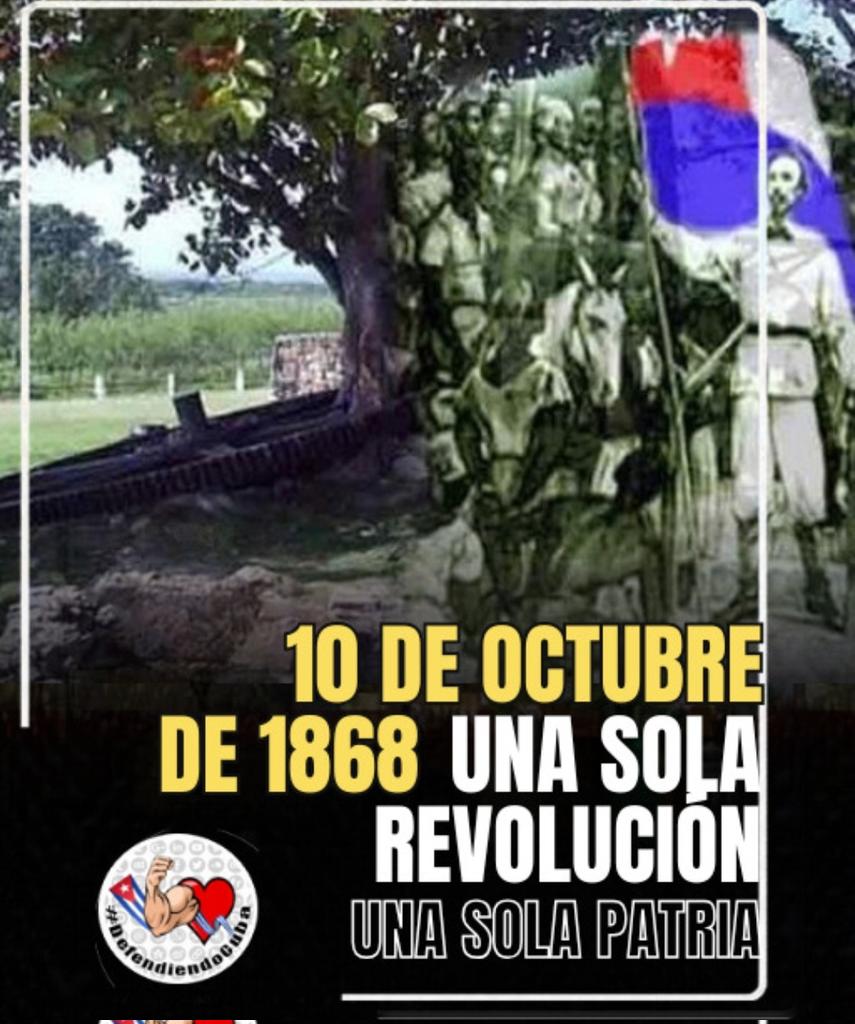 DefendiendoCuba's tweet photo. El 10 de Octubre es el  comienzo de 1️⃣0️⃣0️⃣ años de lucha y el inicio de #UnaSolaRevolución, la que defendemos y continúa hasta nuestros días. 

#CubaViveEnSuHistoria 
#DefendiendoCuba🇨🇺💪❤️ https://t.co/AgI0gMtWUq