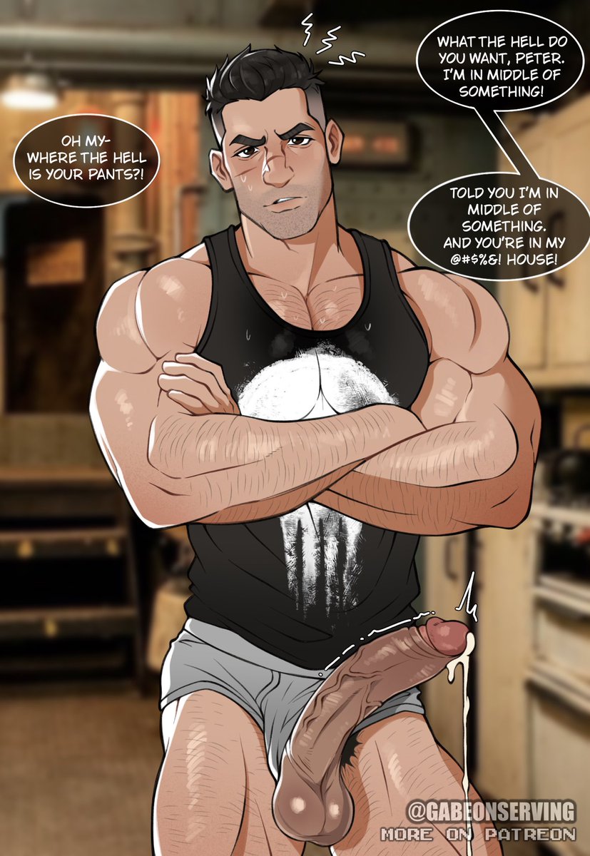 GabeOnServing's tweet photo. [Punisher x Spider Man]

Come in the wrong time, Peter 🍆💦

You can get the rest of 2 more extra pics of them on my Patreon now! ✨
#SpiderManBrandNewDay  #SpiderMan  #Punisher #Bara #Gay #NSFW https://t.co/XYRs4A6QXc
