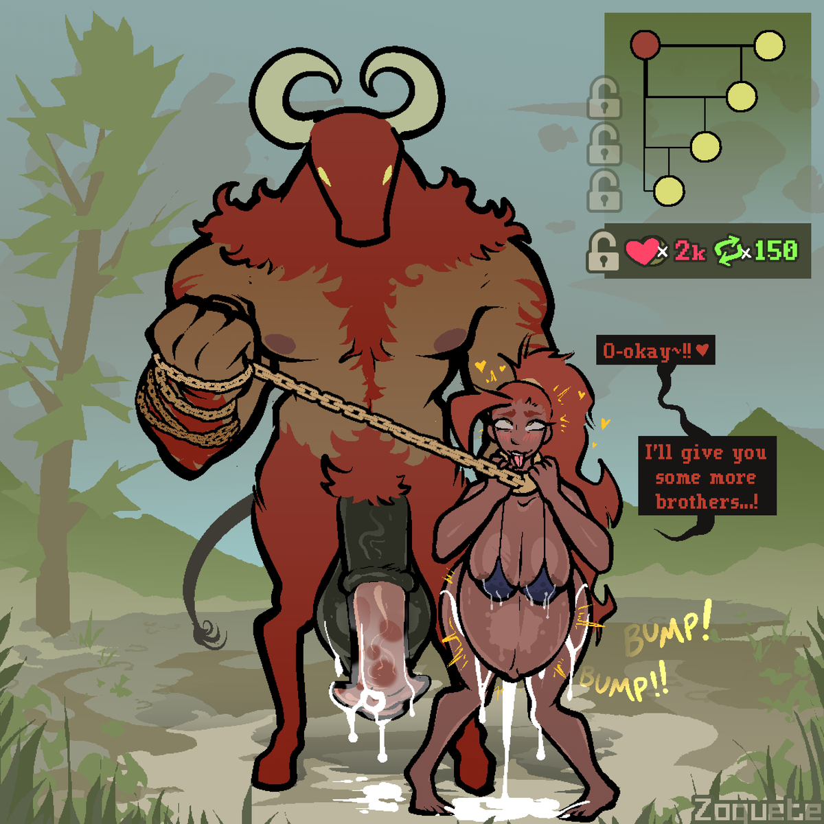 ZoqueteArt's tweet photo. That collar just got in the way, Antu isn't going anywhere. [CW: Incest!] https://t.co/rZ1L0VS5sp