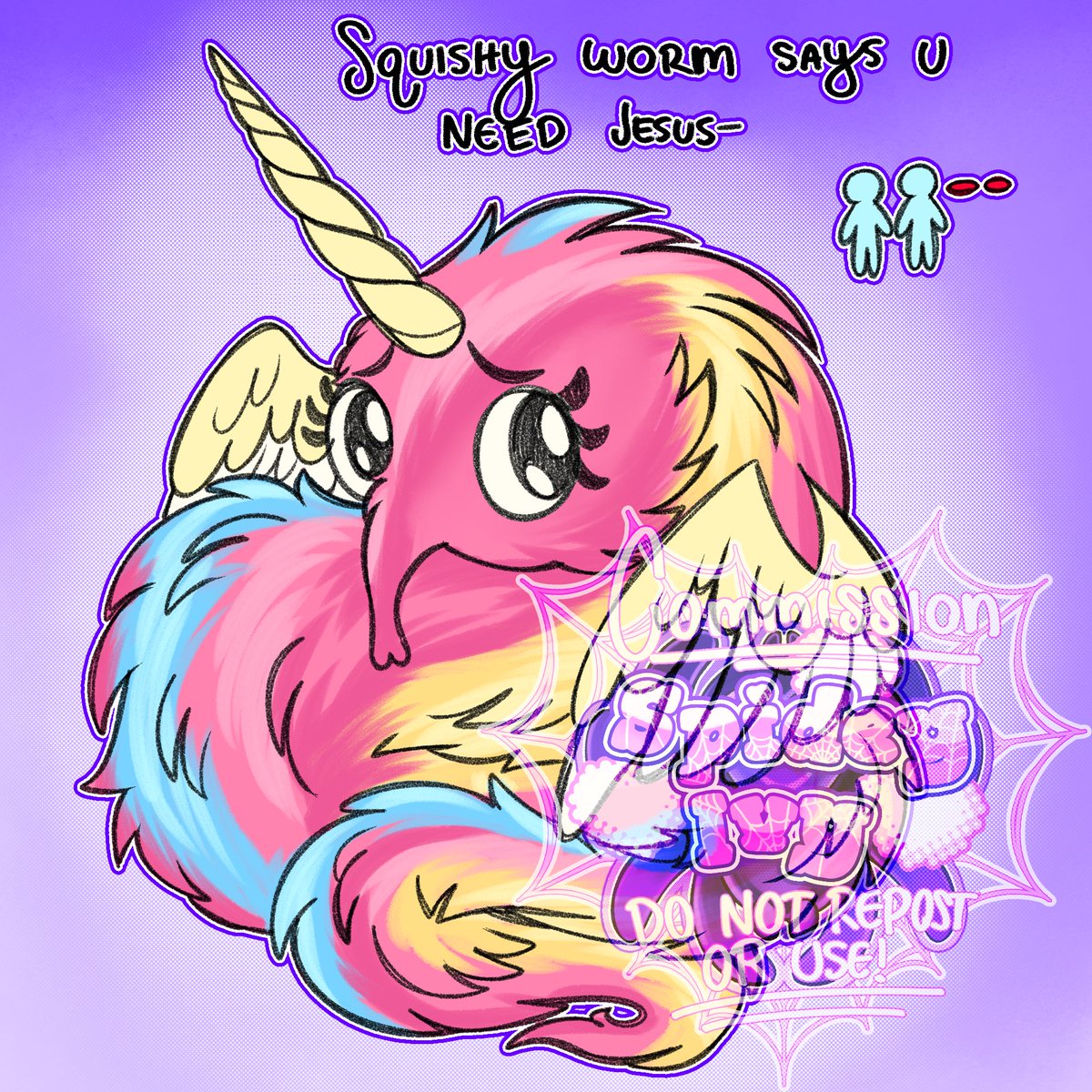 spideyivory's tweet photo. Comms I did for my friends! The first one is a Halloween pfp @MsPogliacci , the second is for @SquishableMoon , whom wanted disgusted worm LMAO. And the last @TorsVT wanted to promote our studio stuff :3 also new watermark cause I can and will torment those whom yoinketh my art. https://t.co/LewYVKwLwx
