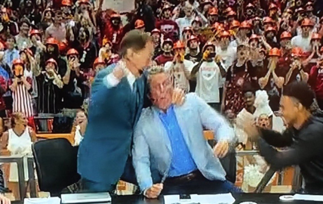 HossNukem's tweet photo. NAHHH 🤣🤣 I CANT BELIEVE PAT PICKED THE DAWGS IN ALABAMA BASKETBALL COURT😭😭 THEN NICK SABAN FROM THE TOP ROPES WWE STYLE NAHHH ‼️‼️ WITH BACK UP FROM BRYCE YOUNG💯 MAN I CANT BELIEVE THAT HAPPENED. ALRIGHT TIME TO LOAD UP FANDUEL AND PLACE MY HAMMER DAHN PARLAY 🔨⬇️ https://t.co/pARByLL4IX