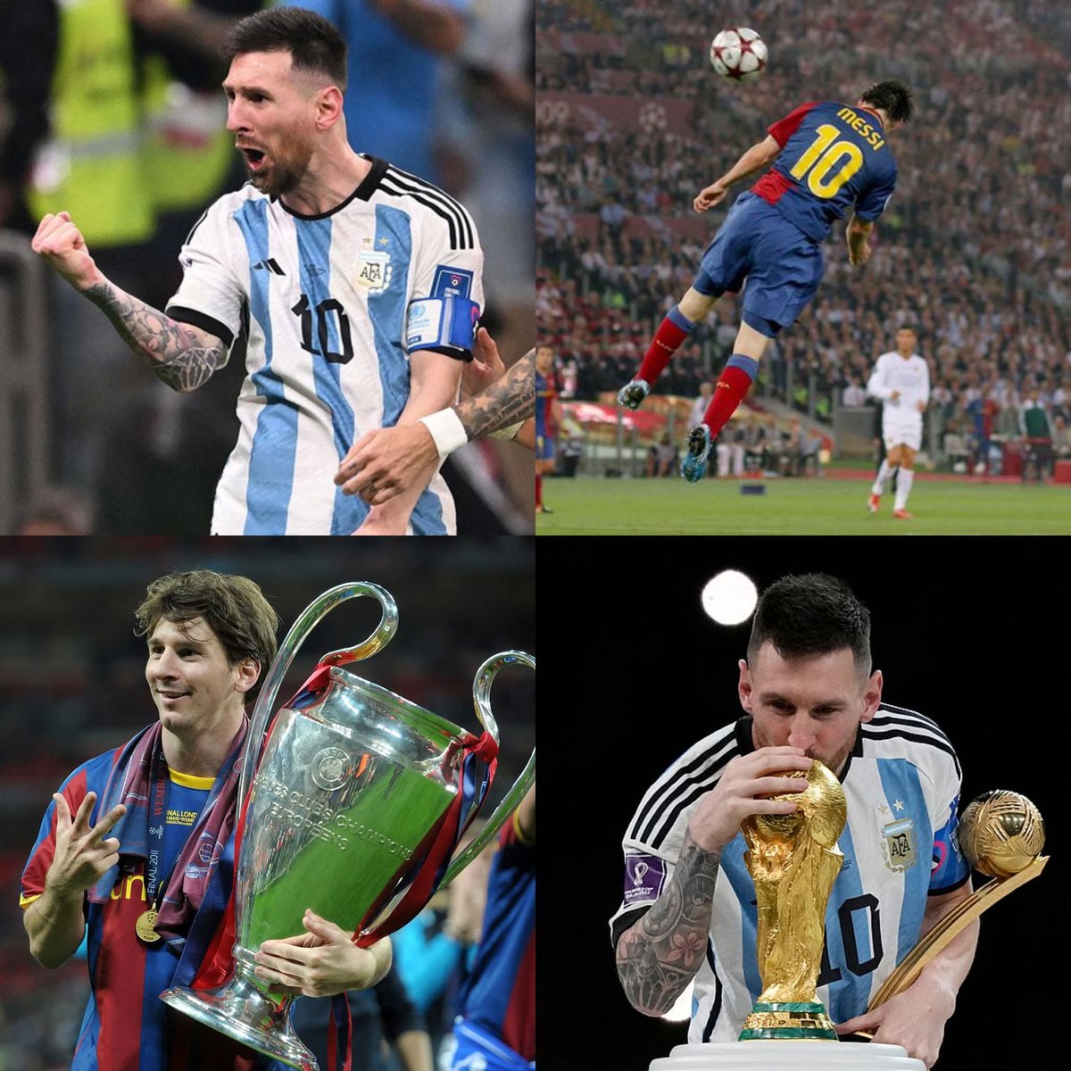Messi10Total's tweet photo. Pocos pueden decir que metieron goles en final de Champions y final de un mundial. https://t.co/EqlhMHUsw1