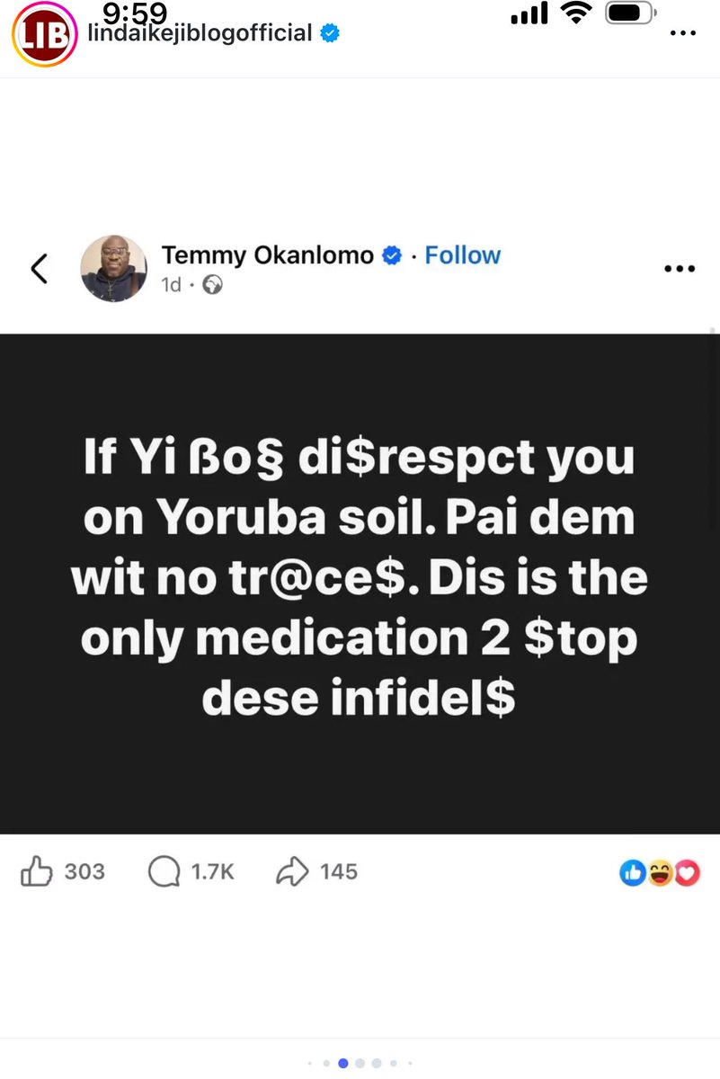 SizweBansii's tweet photo. Linda Ikeji blog posted : Yoruba patriots gather on Facebook to call for k!llinh of Igbos in Yoruba land 

while also celebrating the k!lling of an Igbo family and their 5-year-old child by Yoruba touts in Oyo

Go and read the comments - Some Igbo women will end up like this 👇 https://t.co/gW57zNS4Lk