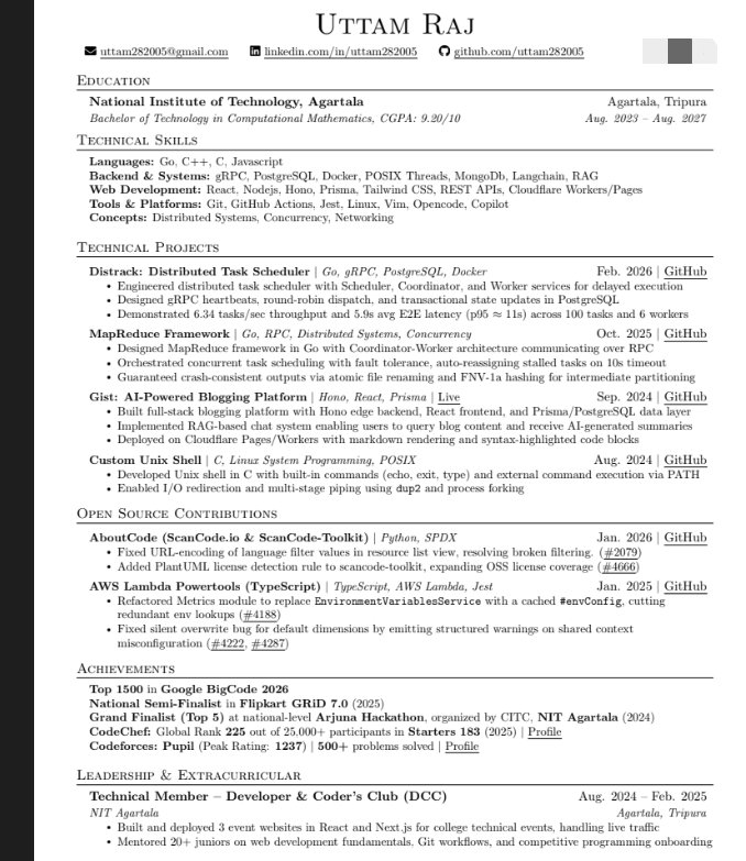 raj_uttam2005's tweet photo. @vineeth_agi Backend or systems internship with potential for ppo

https://t.co/tGjdqOaKts https://t.co/nqPl3juQpr