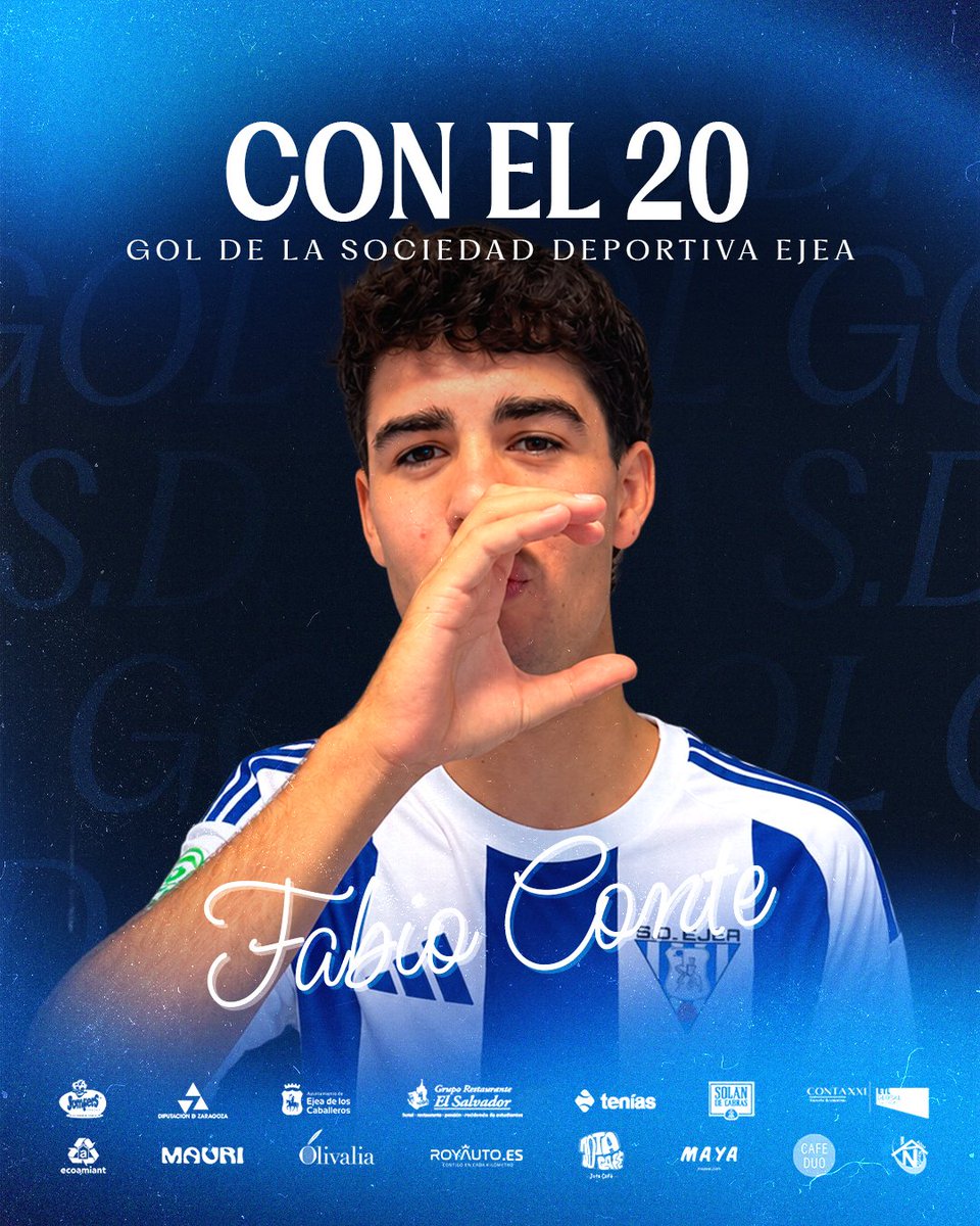SDEjeaOficial's tweet photo. 28' | Se suma a la fiesta el que faltaba...😜

¡¡¡GOOOOOOOOOOOOOOL DEL EJEAAAAA!!! ANOTA FABIOOOOO CONTEEEEEE😍

SD Ejea 3-1 CDJ Tamarite

¡AÚPA EJEA!💪🔵⚪️

#EjeaTamarite #SíQuiero💙 https://t.co/wyXCwOZzpy