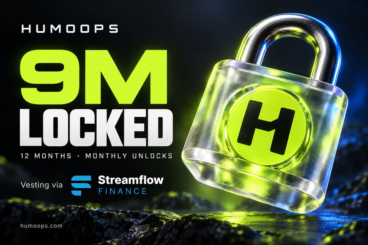 Humoops's tweet photo. 🔒 9M Team $HUMOOPS tokens are being vested with @Streamflow_Fi - fully locked and unlocking transparently over time.
Trustless. Transparent. On-chain.

Check it out 👇
https://t.co/Hz5lh2rcnt https://t.co/mTG6msOvW2
