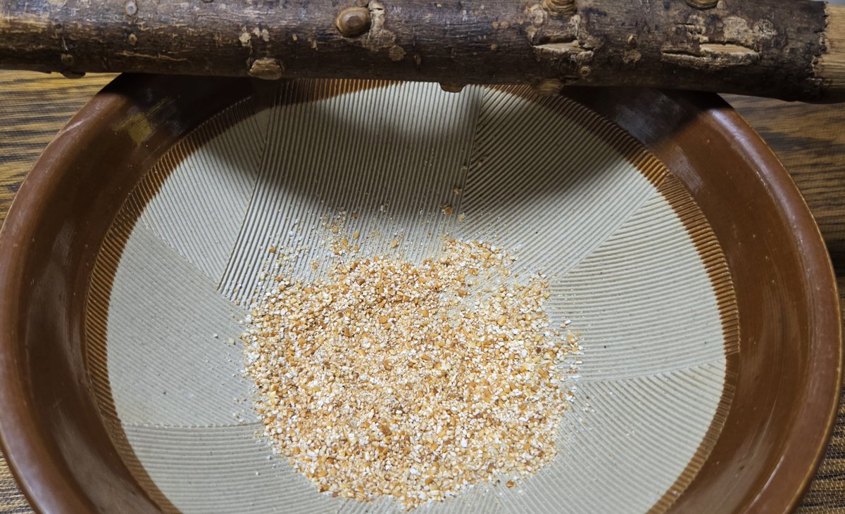 kanidog3's tweet photo. 【炒り米(カオクア)】作った感想でお茶を濁すデー🫠基本もち米を使って乾炒り、きつね色になった後は砕くだけで完成する料理に香ばしい風味をプラスする調味料タイ🙏一応日本の白米やタイ米でもいけますが…
　·日本米は火の通りが遅めで砕き作業中固い上に跳ねる割合多くて大変な印象、火の通りが遅い分均一な色合いにはしやすい。
　·タイ米は火の通りは早く、砕き作業はたいして跳ねない上にやわめだから楽チン、ただし均一な色合いにするのは難しい。
　味の比較はまだハッキリ答えられないけど初めて作るならタイ米をオススメしたいネ🫡　#調味料