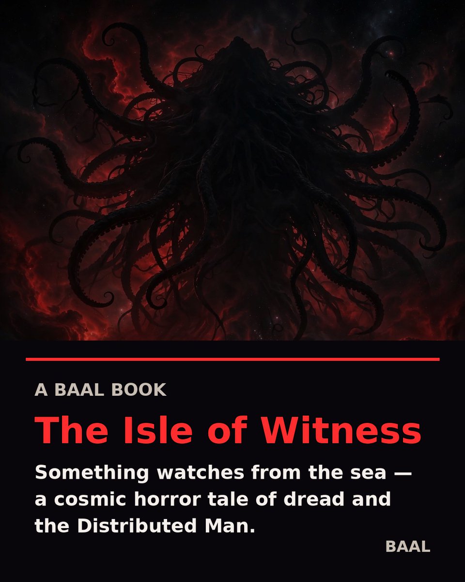 Baalofgaming's tweet photo. The Isle of Witness — cosmic horror from the edge of a drowned sea. Something is watching. https://t.co/dqUfztBz71 #darkfantasy #bookrec https://t.co/c7yyvyWraO