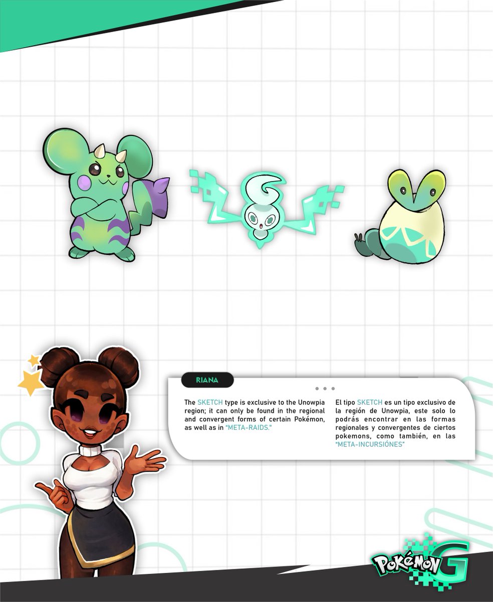 diertagnan's tweet photo. In Pokémon G, you can find a new type exclusive to the Unowpia region: 
- SKETCH 🎨
------------ 
#fakemon #pokemon #pokedex #pokemonscarletandviolet #pokemonart #art #paradoxpokemon #pokemonG #pokemonwinds #pokemonwavesandwinds #pokemonwaves #deepsightstudios https://t.co/ZT9e8v94SN