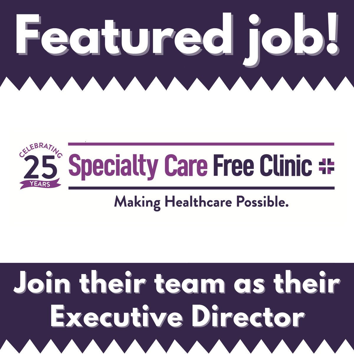 JobsThatHelpWI's tweet photo. An Executive Director is sought (learn more 👉 https://t.co/jytuud9g75) in #Madison (work from home and/or within the community) by the Specialty Care Free Clinic. Apply today for this important #job opening!

#NonprofitJobs #MadisonWI #MadisonJobs #DaneCounty #WI #Wisconsin https://t.co/GP7LmosWrT