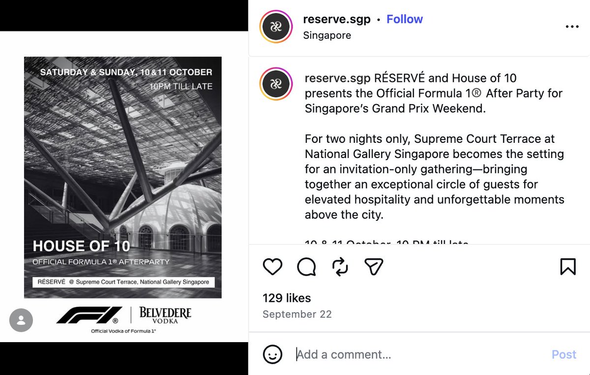 MileApoSpermacy's tweet photo. Venue afterparty F1 by Reserve (yang most likely diikutin sama Joss) bagus banget terus dari websitenya bisa 3D view gitu hehehe. Tempatnya juga kecil banget max 300 pax, buat acara kayak gini super private bgt sih jujur

#JossWayar #ReserveSGP #TatlerSingapore https://t.co/l5mn36PMYQ