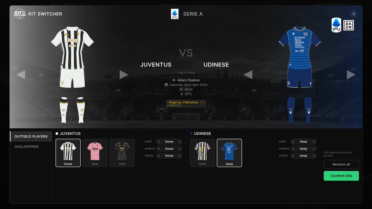 Ferriggi97's tweet photo. Sincerely an amazing idea and a great plugin! 
Brought me back PES 21 memories, so useful for FM.

Guys, check @fmkitshub out! They are doing incredible work lately and things are looking good for #FM27. 

Help them keep these mods and plugins free by maybe buying them a coffee☕️ https://t.co/P0CO8q620T