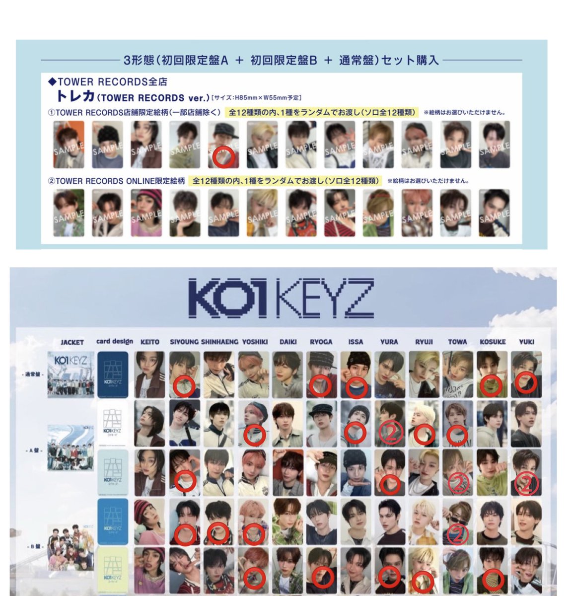 namiheishan's tweet photo. KO1KEYZ トレカ 特典 封入 店舗特典 交換

【譲】1枚目画像参照

【求】 2枚目画像＞加藤なんでも

郵送📮or都内手渡し希望

#KO1KEYZ交換 https://t.co/SwNOLw60se