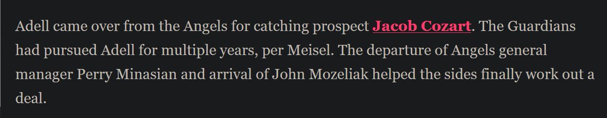 angelsapologist's tweet photo. Interesting tidbit in this article. Apparently the Guardians had been interested in Adell for years but couldn't get a deal done with Minasian. #angels https://t.co/a60mGZABqA