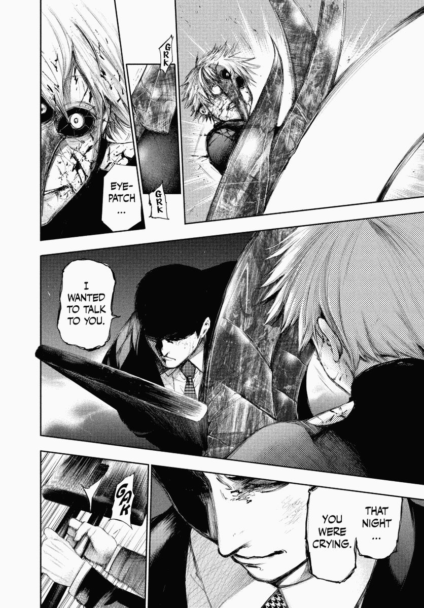 DailyGhoulManga's tweet photo. Tokyo Ghoul — Volume 11, chapter 106, page 4 https://t.co/t1eTn55N8R