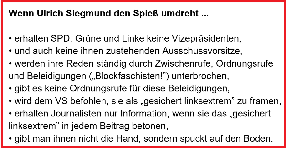 SHomburg's tweet photo. Auge um Auge, Zahn um Zahn?
Wenn @UlrichSiegmund das Alte Testament befolgte, hätten die Blockparteien eine schlechte Zeit vor sich.

Ich rate ihm aber, nicht mit gleicher Münze heimzuzahlen. Mit der politischen Wende sollten auch Anstand, Kultur und Moral zurückkehren.