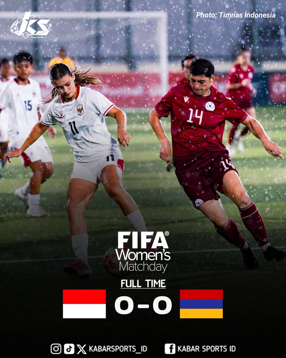 kabarsports_id's tweet photo. FIFA Women's Match Day
FT' Indonesia ๐ฎ๐ฉ 0-0 ๐ฆ๐ฒ Armenia
#FIFAMatchDay #GarudaPertiwi https://t.co/L8K165zmme