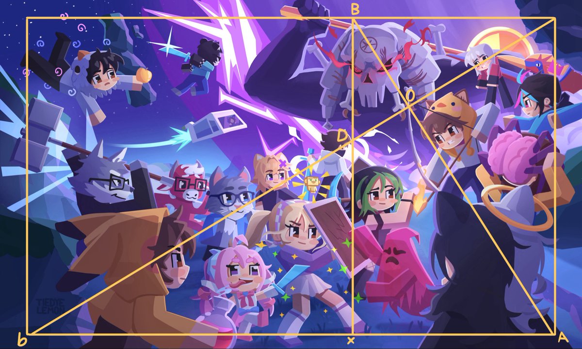 tiedyelemon's tweet photo. Ayer fue una locura, no esperaba ver mi fanart en la galería de Dedsafio ni los comentarios tan lindos de los webones, en verdad gracias 💛

Fue difícil crear una composición con TANTOS personajes pero valió la pena https://t.co/kUOyQHOdLV