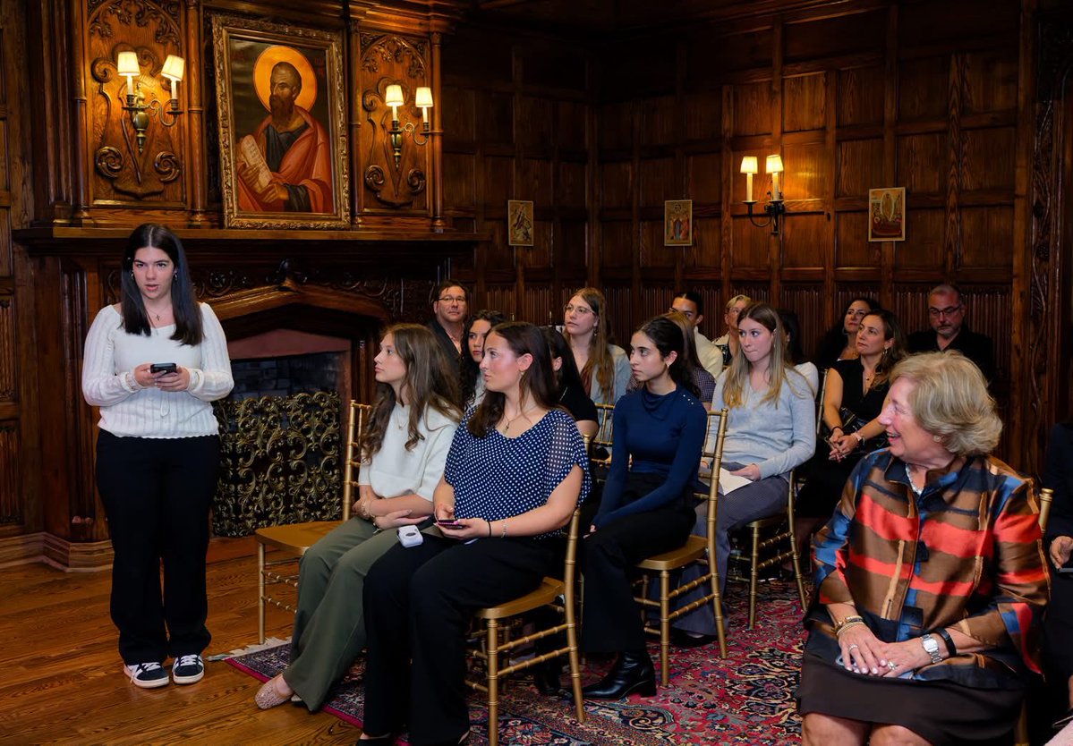 OrthoObserver's tweet photo. On October 8, 2026, participants of the 2026–2027 GOA Girl Delegate Program to the United Nations visited the headquarters of the Greek Orthodox Archdiocese of America and met with His Eminence Archbishop Elpidophoros of America. In the Archdiocesan Chapel of St. Paul, the Girl Delegates, all high school students, were welcomed by His Eminence and shared about their experiences in the Programs and their hopes for the coming year. The meeting was facilitated by GOA Girl Delegate Program Director, Ms. Niki Devaris-Morgulis. 

“Men and women are equal in personhood before God, and the gifts, the talents, and leadership of women are essential to the life and to the witness of the Church,” Archbishop Elpidophoros said. “This program puts that conviction into practice.” 

📸 Orthodox Observer/Dimitrios Panagos