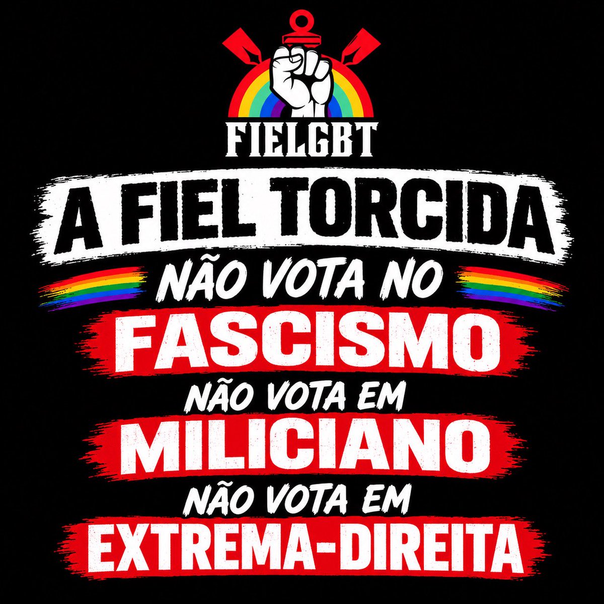 fielgbt's tweet photo. Corinthians é resistência. Democracia é nossa história.✊🏿 https://t.co/sjeL0J9j4r