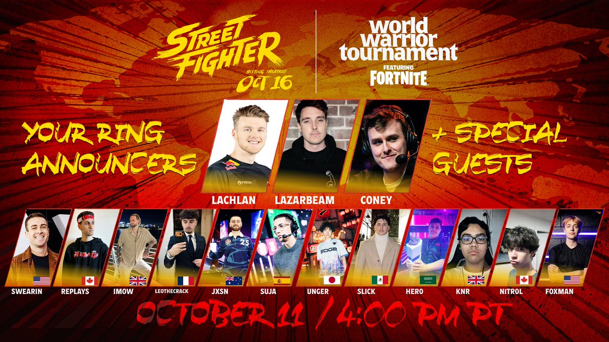 RealGrxnt's tweet photo. In a few days, twelve of the biggest creators in the world, one map built for the Street Fighter movie, one eliminated every sixty seconds! 🥊🔥

I am super excited to see this all go down. Who is going to win it all!? 👀 @Street_Fighter #StreetFighterPartner https://t.co/k7nGAq6VPv