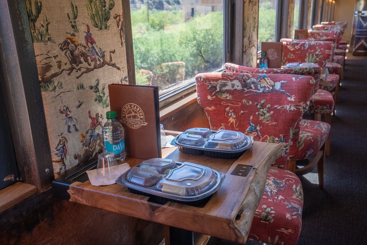 VerdeCanyonRail's tweet photo. Another look inside our newly upgraded Santa Fe Bell! 🚂✨

From the beautiful details to the luxurious new interior, this vintage beauty is looking better than ever and ready to take you on an unforgettable adventure!

Whether you’re seated in the Santa Fe Bell or any of our other passenger cars, settle into your comfortable first-class seat, sit back and prepare to be amazed.

Beyond the windows awaits a four-hour round-trip journey into the wild heart of Verde Canyon, where towering red rocks, rugged wilderness and breathtaking scenery steal the show.

The journey is timeless. The experience is first class. The views are unforgettable.

All aboard! 🚂

🚂 Verde Canyon Railroad
☀️ @taawakiinn Resort
📍 Clarkdale, Arizona 

Verde Canyon Railroad, Verde Canyon Railroad tickets, Sedona train, train rides in Arizona, Sedona train ride, Train ride near Sedona, Arizona train rides, Clarkdale train