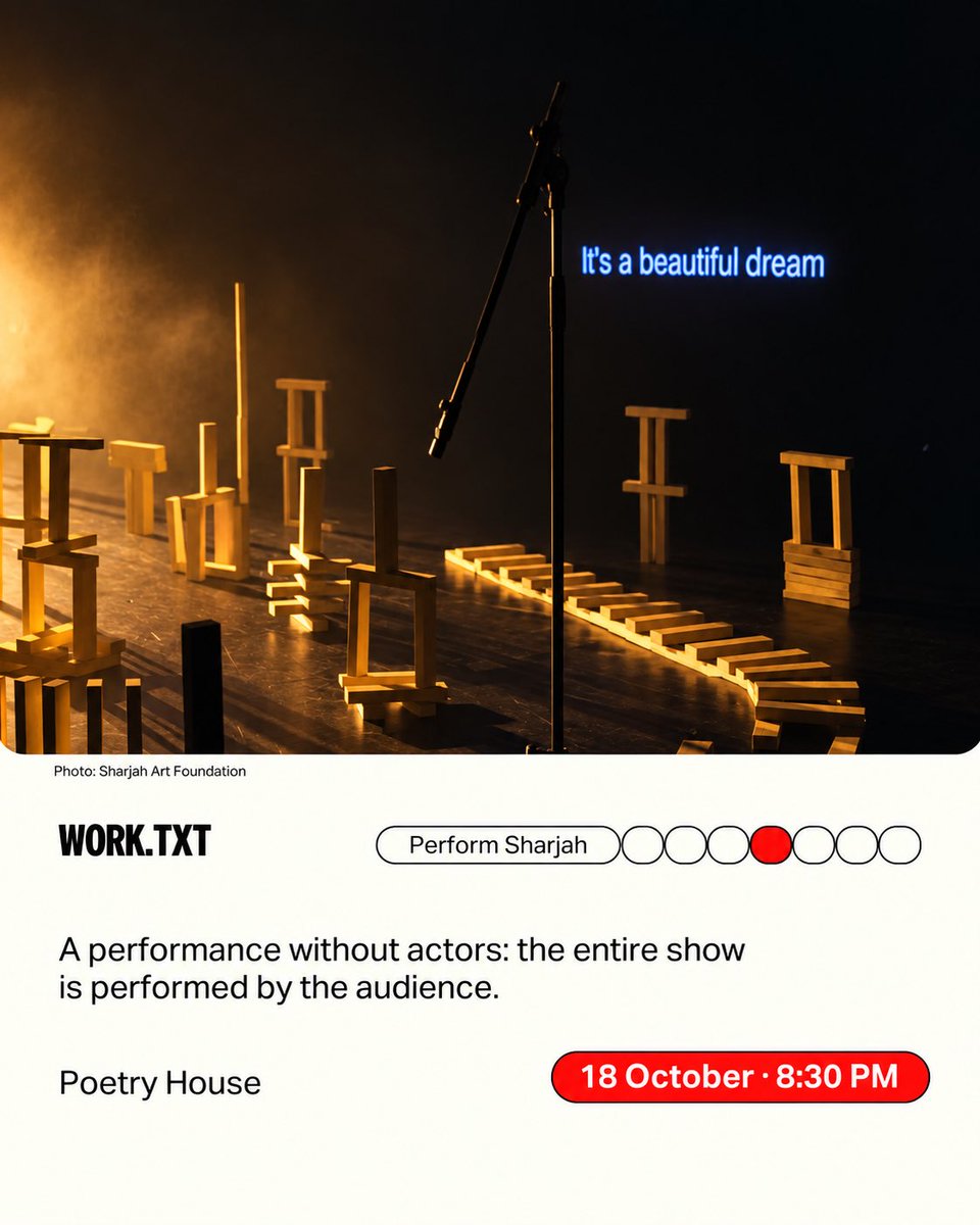 YangoApp's tweet photo. Perform Sharjah is back from 11 October to 29 November, bringing 16 contemporary performances, including world and regional premieres, to venues across Sharjah.
All events are free with advance registration. We picked a few worth adding to your calendar ↓ https://t.co/IxF19s3IfN