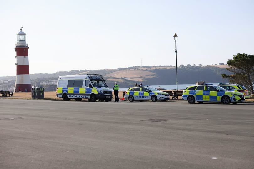Alexandr4Denman's tweet photo. POLICE SAY NOTHING TO WORRY ABOUT NO CAUSE FOR CONCERN???.....
 Police say there is 'no cause for concern' after a group of 20 men allegedly surrounded, followed and photographed' two teenage girls on Plymouth Hoe
Police have insisted there is "no cause for concern" following allegations that two 16 year old girls were photographed, followed and surrounded by a large group of men in broad daylight.
In a widely shared Facebook post, a family member alleged that around 20 men, some reportedly wearing balaclavas, began taking photographs of the girls before following them as they attempted to leave.
The post further alleged that the men tried to cut off the girls' escape route towards the Gypsy Moth pub, with additional men reportedly emerging from a white van.
Devon and Cornwall Police have now confirmed they received a report of two teenage girls being made to feel uneasy by a group of around 20 men in the Citadel Road area at approximately 4.50pm on Thursday 8 October.
However, police say no criminal offences have been identified at this time.